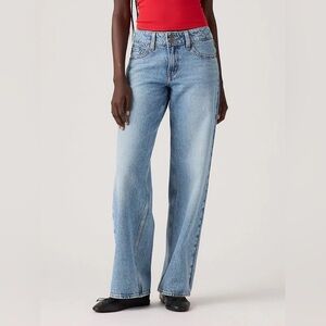 Levi’s superlow light wash denim zip fly jeans wide leg women’s size 27